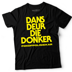 Dans Deur Die Donker T Shirt - Geel Print