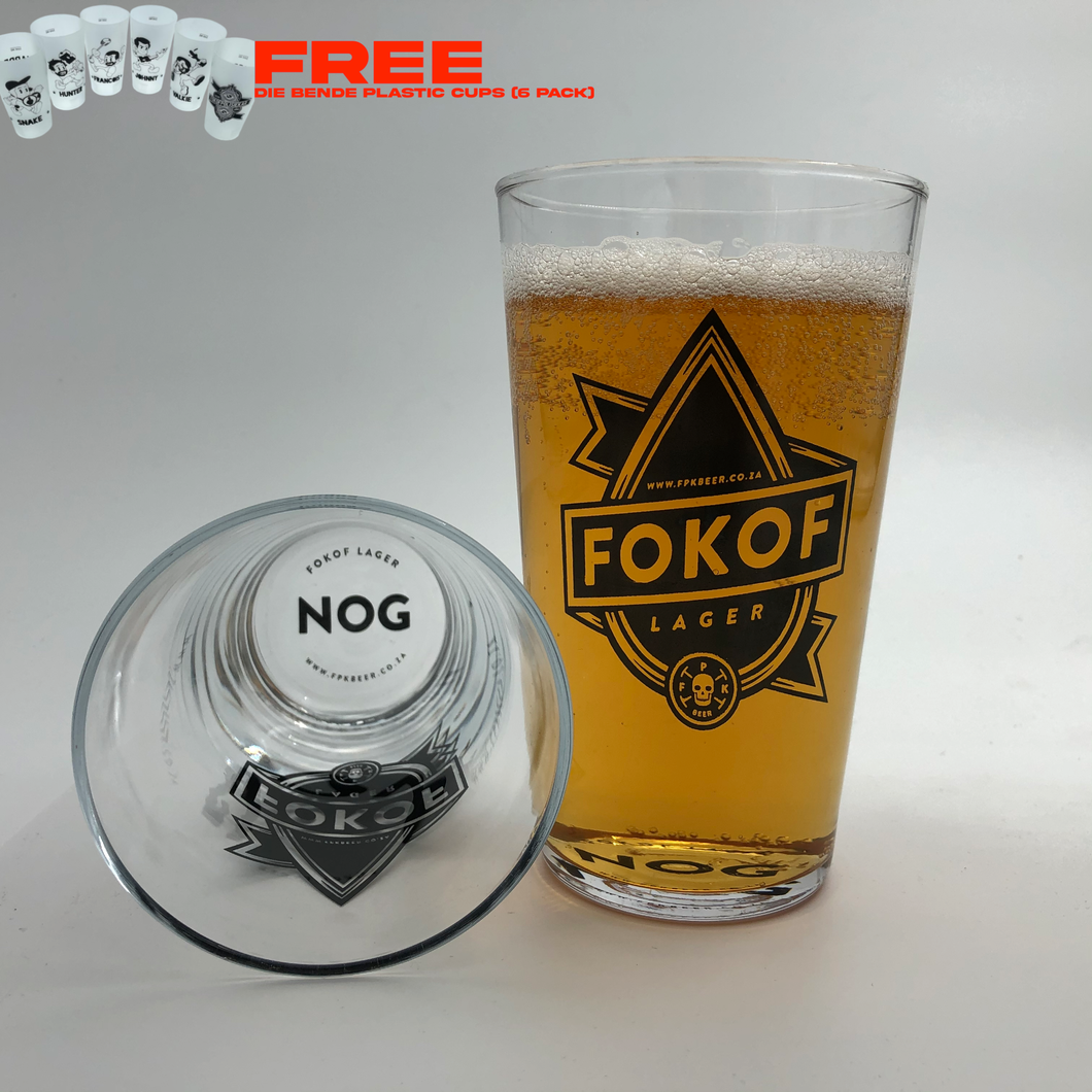 Fokof Lager glasses x 6 ( Local Shipping Only )
