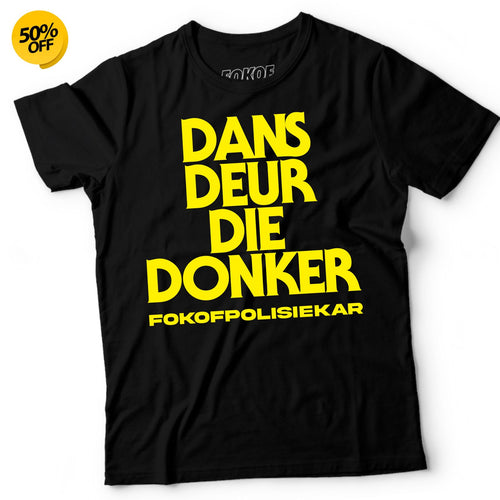 Dans Deur Die Donker T Shirt - Geel Print