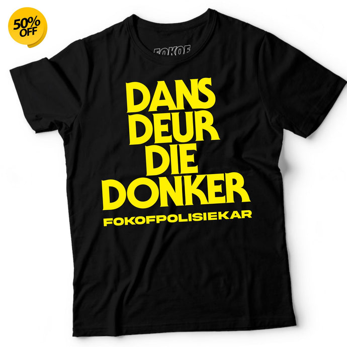 Dans Deur Die Donker T Shirt - Geel Print